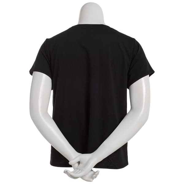 Plus Size Bebe Tie Front Short Sleeve Glitter Logo Tee - Black