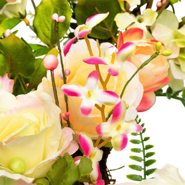 Northlight 26in. Daisy Peony & Roses Floral Spring Wreath