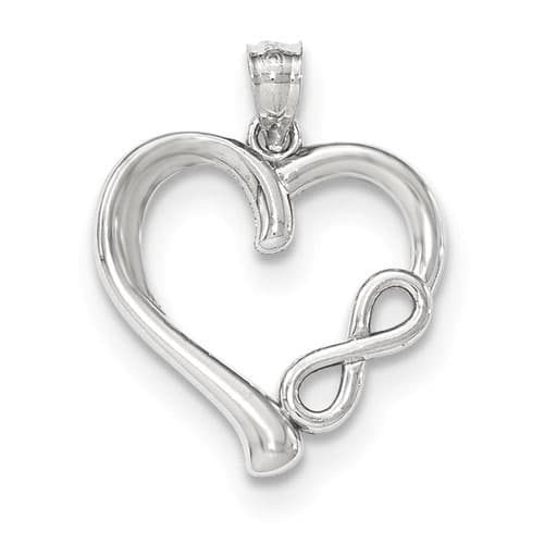 14kt. White Gold Infinity Heart Pendant - image 