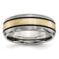 Mens Endless Affection&#40;tm&#41; Antiqued Two-Tone 8mm Wedding Band - image 1