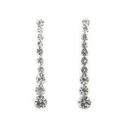 Rosa Rhinestones Descending Stones Drop Earrings