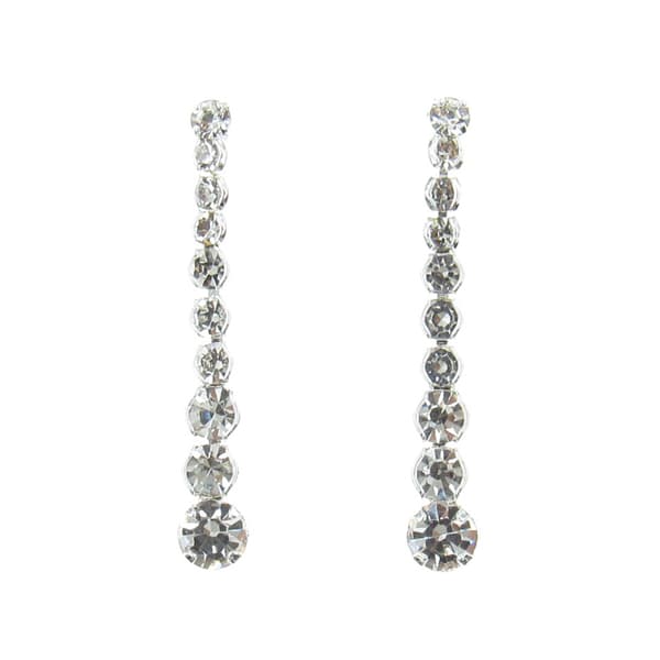 Rosa Rhinestones Descending Stones Drop Earrings - image 