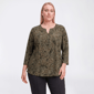 Plus Size Napa Valley 3/4 Sleeve Paisley Pintuck Pleat Blouse - image 1