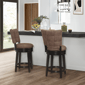 HH2 Home Kaede Wood Counter Height Brown Swivel Stool - image 8