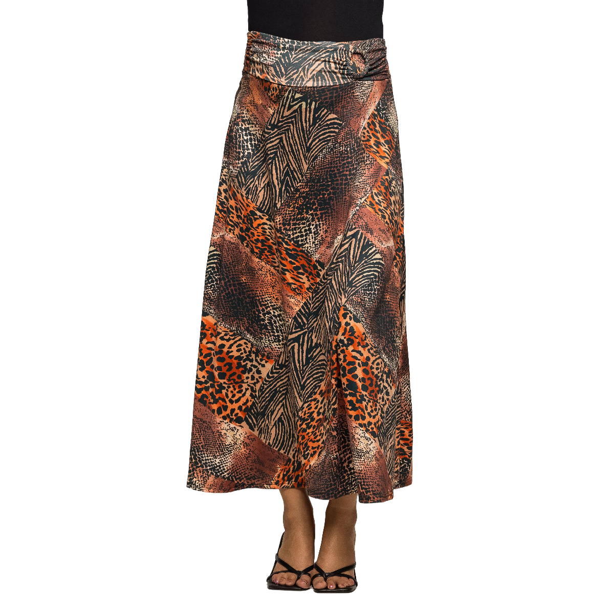 Womens 24/7 Comfort Apparel Patchwork Maternity Maxi Skirt