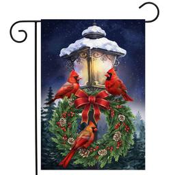 Briarwood Lane Cardinal Lantern Wreath Garden Flag