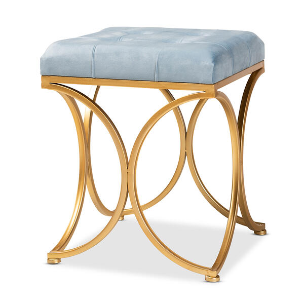 Baxton Studio Margot Art Deco Ottoman - image 