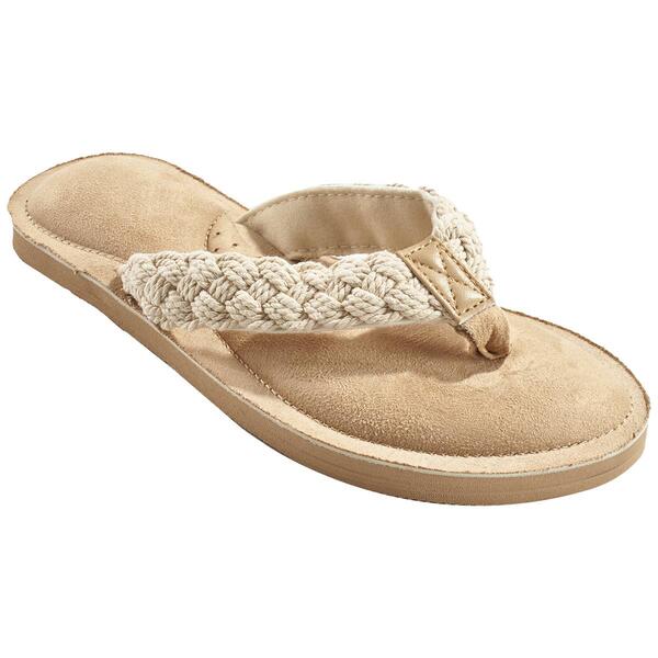 Womens Capelli New York Solid Braided Eva Flip Flops - image 