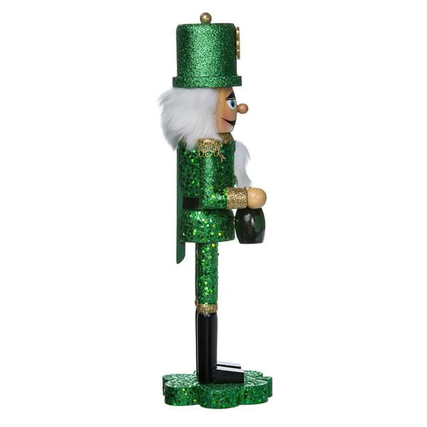 Kurt Adler 15in. Wooden Irish Nutcracker on Shamrock Base