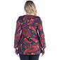 Plus Size 24/7 Comfort Apparel Red Paisley Cold Shoulder Tunic - image 2