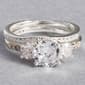 Ashley Cooper(tm) Silver-Tone CZ Pave Stone Bridal Set - image 1