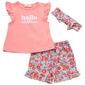 Baby Girl &#40;12-24M&#41; Rene Rofe&#40;R&#41; 3pc. Wildflower Shorts Set - image 1