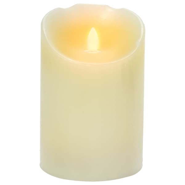 Realistic LED Wax Pillar Candle - 4x6 - image 