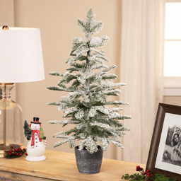 Northlight 28in. Flocked Pine Potted Artificial Christmas Tree