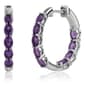 Gemstone Classics(tm) 4x3mm Oval Amethyst Inside Out Hoop Earrings - image 1
