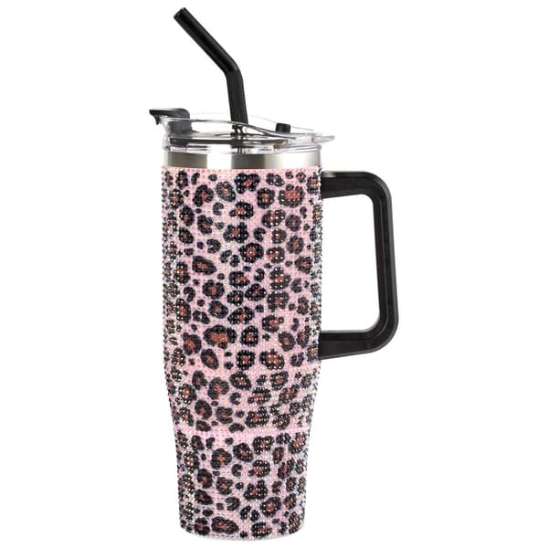 Gourmet Home 40oz. Bling Tumbler w/ Handle - Cheetah - image 