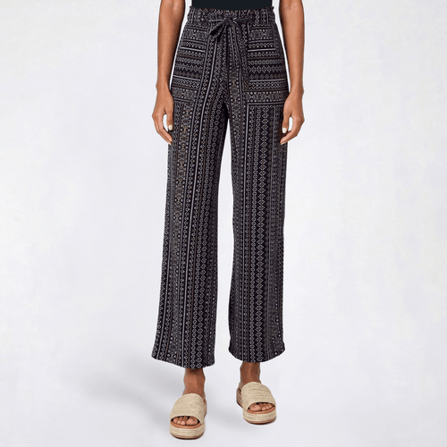 Juniors Derek Heart Yum Porkchop Pocket Palazzo Pants- Black - image 