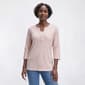 Womens Hasting & Smith 3/4 Sleeve Banded Two In One Tee - image 2