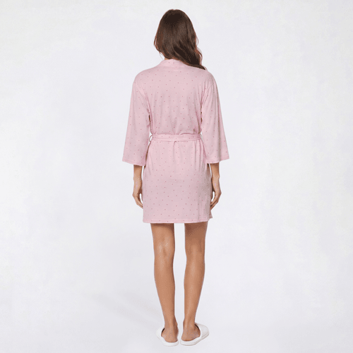 Womens Laura Ashley® Long Sleeve Dot Travel Set Robe & Chemise