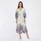 Womens Harlow & Rose Long Sleeve Floral Surplice Neck Midi Dress - image 1