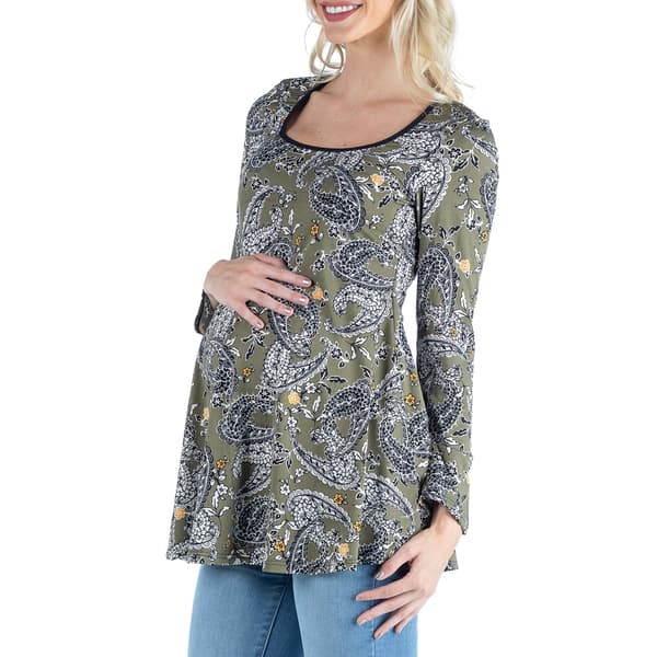 Womens 24/7 Comfort Apparel Paisley Maternity Tunic Top