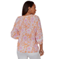 Womens Ruby Rd. Hothouse Florals 3/4 Sleeve Floral Button Blouse - image 2