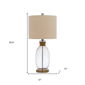 HomeRoots 26in. Brown Mason Jar Table Lamp with Drum Shade - image 3