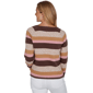 Womens Hearts of Palm Berry Fabulous Long Sleeve Stripe Sweater - image 2