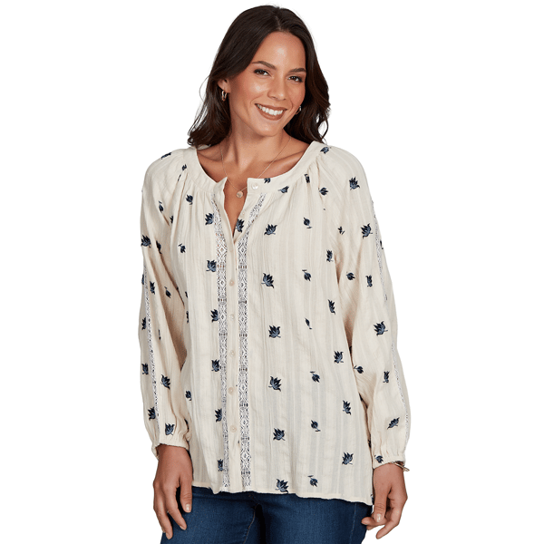 Womens Ruby Rd. English Countryside Button Front Floral Blouse