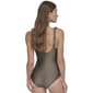 Womens DKNY Solid V Neck Ruffle Plunge One Piece Swimsuit - image 2