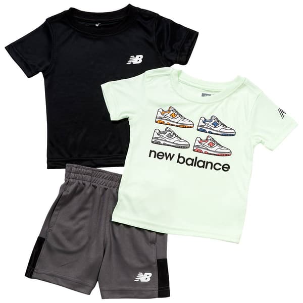 Toddler Boy New Balance 3pc. Sneakers/Logo Tees & Shorts Set - image 