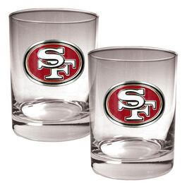 NFL San Francisco 49ers 2pc. 14oz. Rocks Glass Set