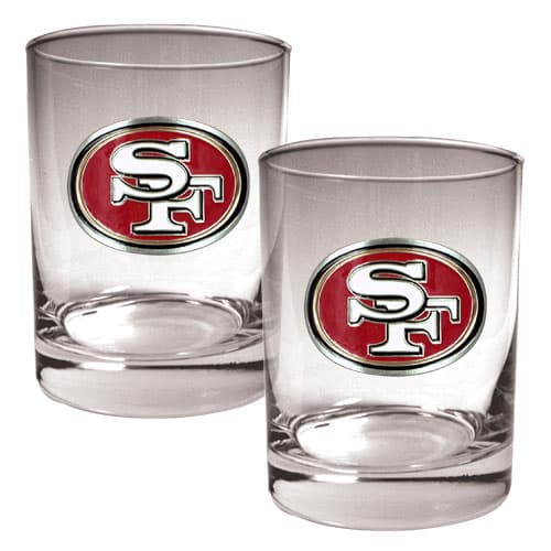 NFL San Francisco 49ers 2pc. 14oz. Rocks Glass Set - image 