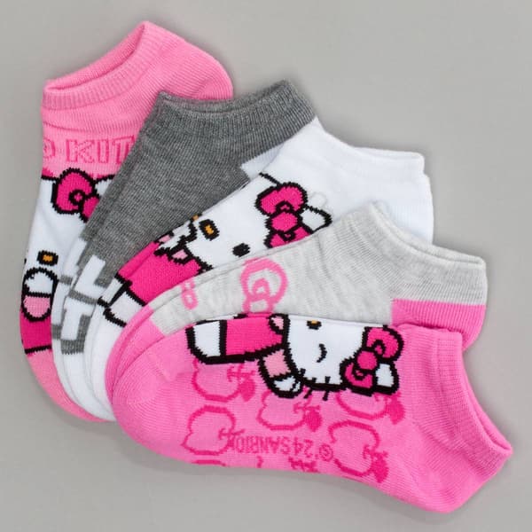 Girls Hello Kitty(R) 5pk. No Show Socks - image 