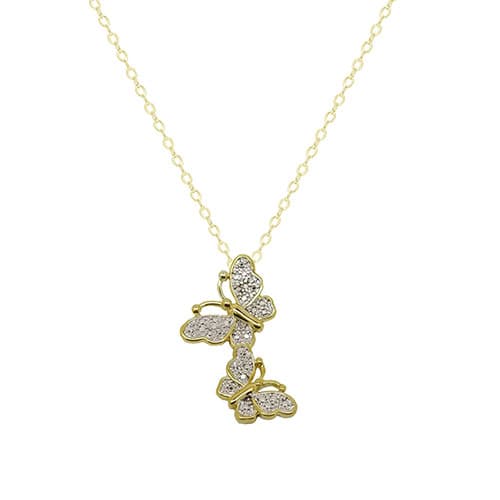 Accents by Gianni Argento Diamond Accent Plated Double Butterfly - image 