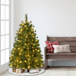 Puleo International 4.5ft. Pre-Lit Colorado Pine Christmas Tree