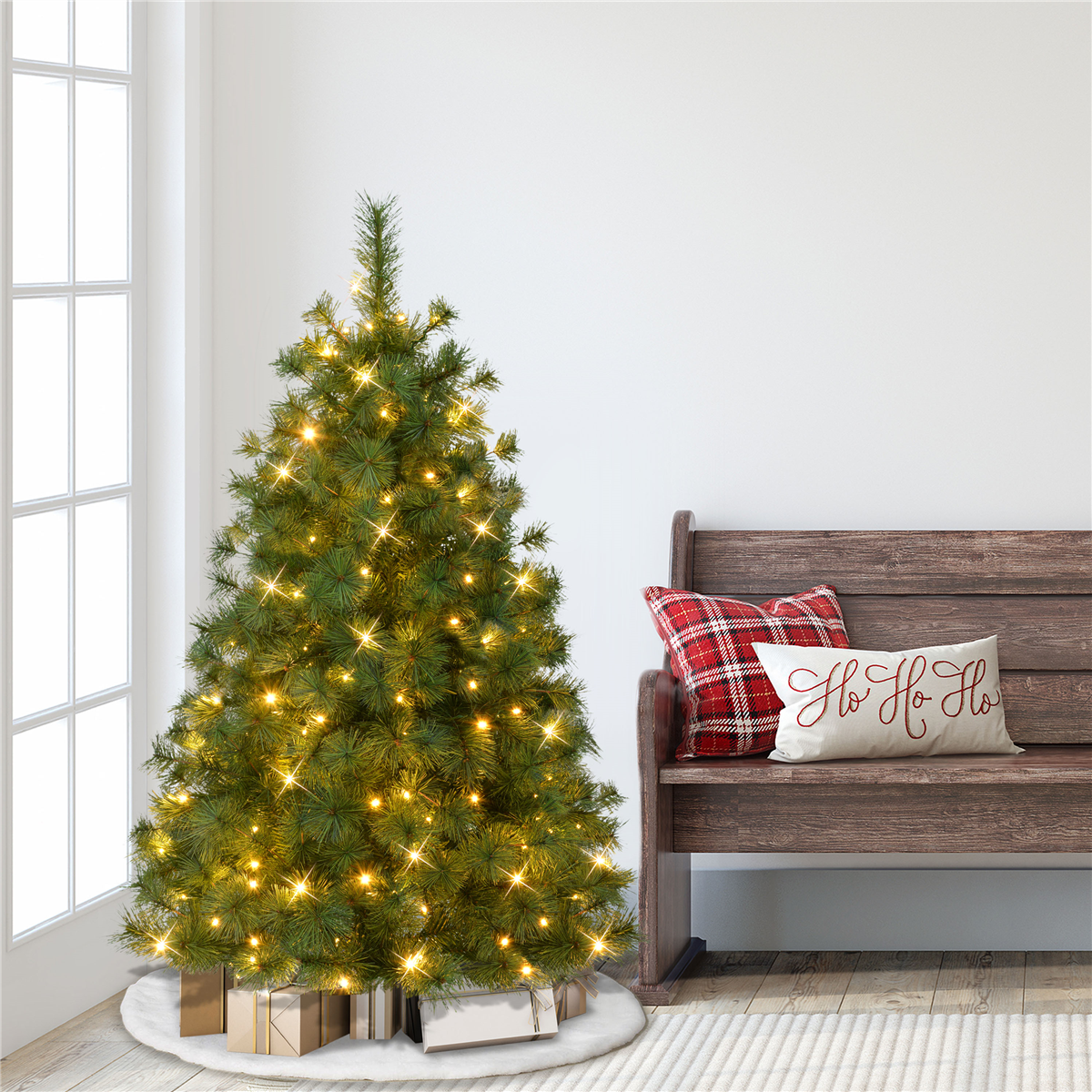 Puleo International 4.5ft. Pre-Lit Colorado Pine Christmas Tree
