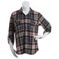 Plus Size New York Laundry Shirttail Hem Hacci Plaid Top-BLK - image 1