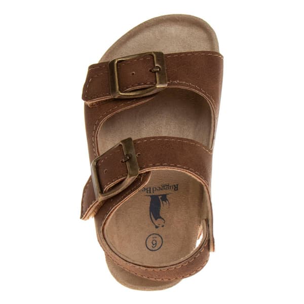 Little Boy Rugged Bear Buckle Tan Footbed Sandals