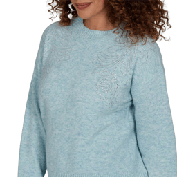 Petite Emaline Holiday Festivities Floral Embellished Sweater