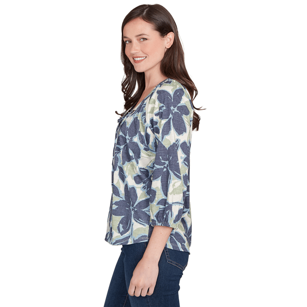 Womens Skye''s the Limit Out Of The Blue Floral Peasant Blouse