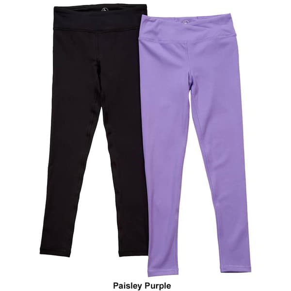 Girls (7-12) 90 Degree(R) by Reflex 2pk. Everyday Straight Leggings - image 