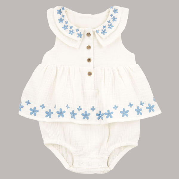 Baby Girl &#40;3-24M&#41; Carters&#40;R&#41; Floral Embroidered Bodysuit Dress - image 