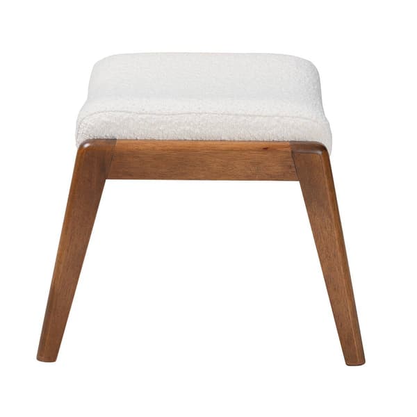 Baxton Studio Roxy Off-White Boucle Upholstered Ottoman Footstool