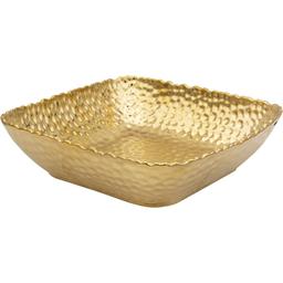 Home Essentials 10in. Gold Hammered Square Serving Bowl