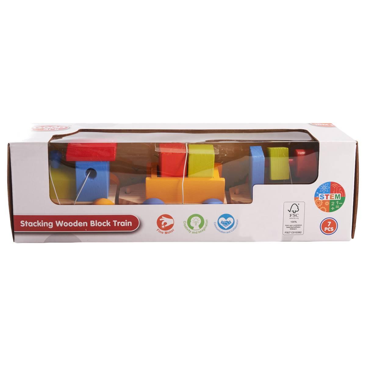 Good Art Stacking Wooden Block Train
