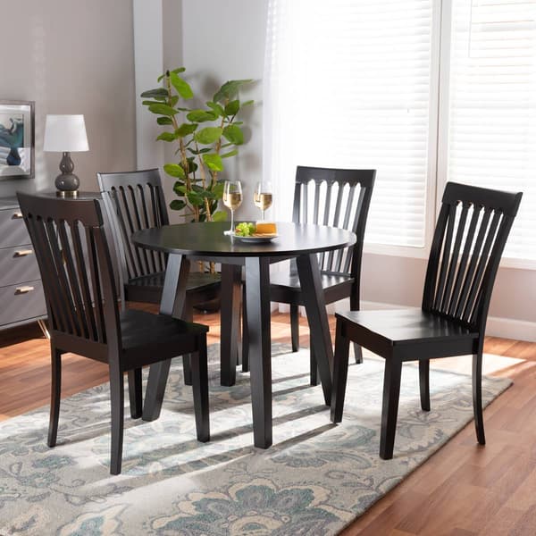 Baxton Studio Zala Dark Brown Wood 5pc. Dining Set