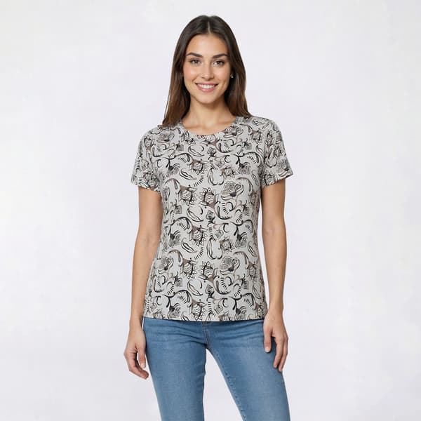 Petite Hasting & Smith Short Sleeve Smock Shoulder Floral Tee