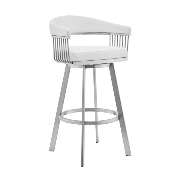 Armen Living Chelsea 25in. Faux Leather Swivel Counter Stool - image 