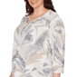 Plus Size Alfred Dunner Comfort & Joy Leaf V Neck Blouse - image 5